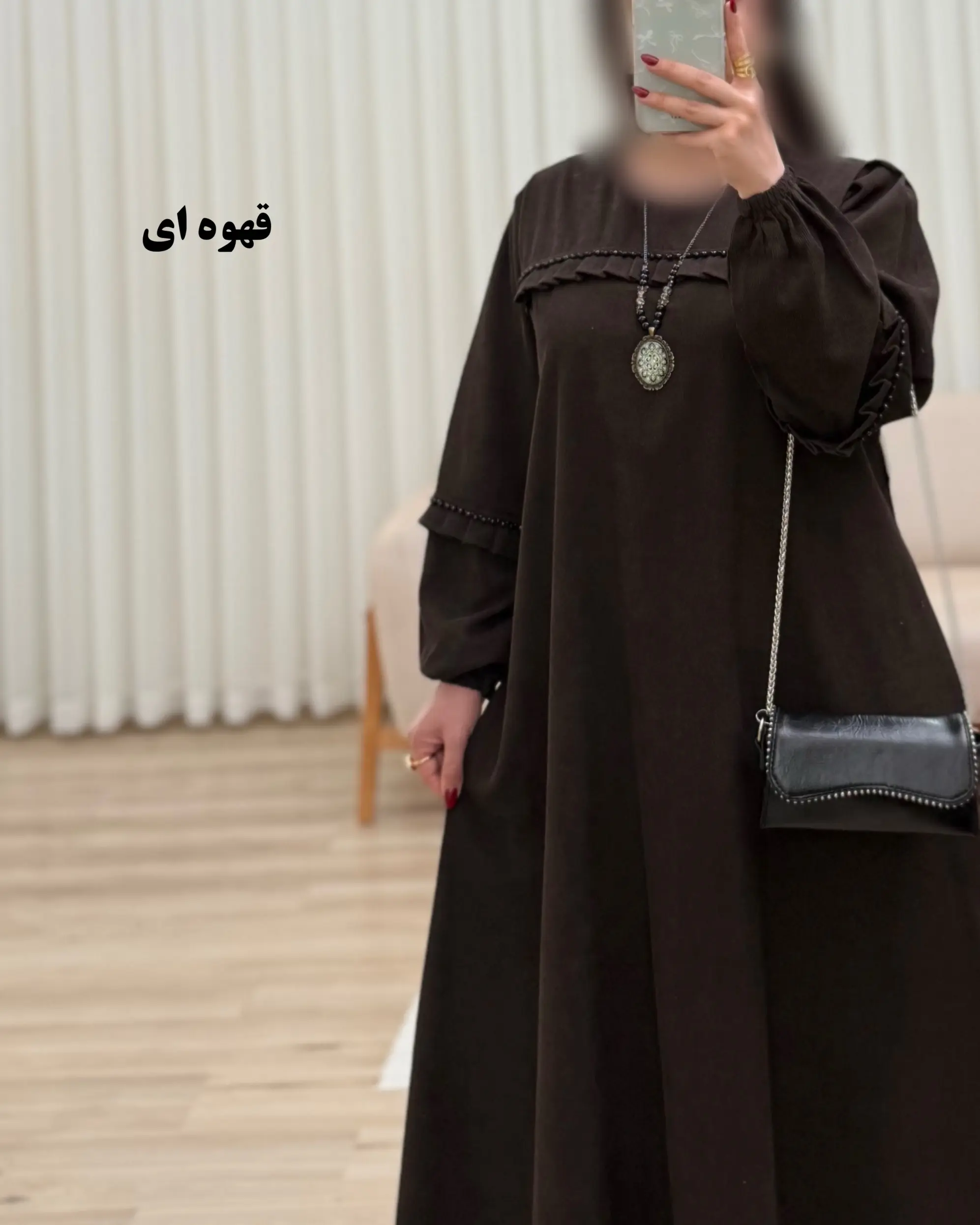 مانتو عبایی کبریتی مدل سنگدوزی